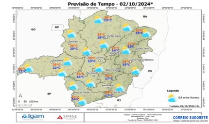 Calor intenso e chuvas isoladas são previstos para o Sudeste nesta quarta-feira