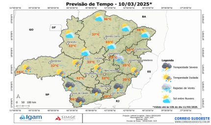 Semana começa com previsão de frente fria para Minas e SP