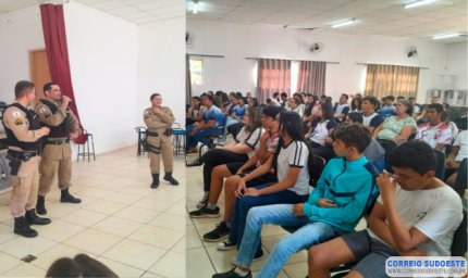 Militares promovem palestra sobre segurança digital para alunos em Guaxupé