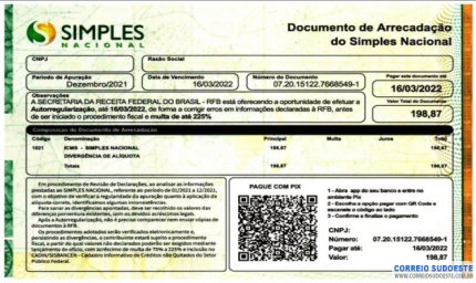 Golpe da falsa guia do Simples Nacional