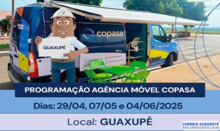 Agência Móvel da Copasa inicia atendimento hoje em Guaxupé