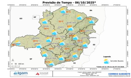 Previsão do Tempo para esta segunda-feira, dia 6