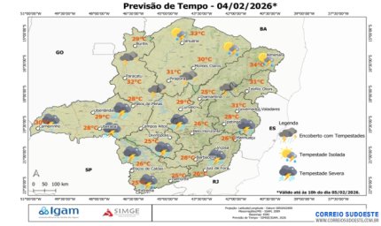 Tempo chuvoso continua em todo estado de Minas