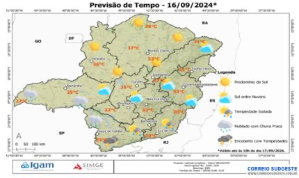 Sudeste segue sem previsão de chuva, nesta segunda-feira (16)