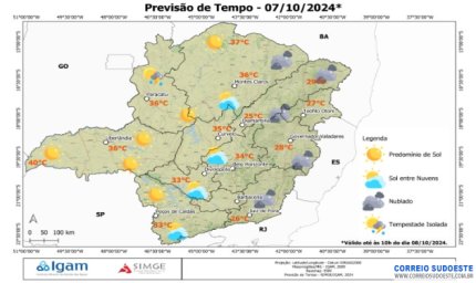 Alerta de baixa umidade para áreas de MG e SP