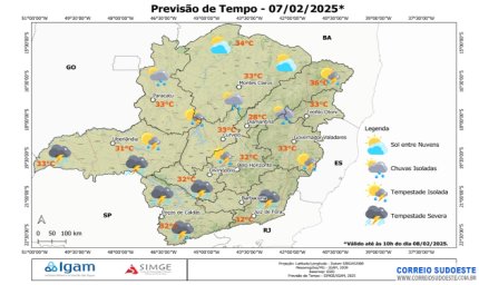 Sudeste terá chuva em São Paulo e no sul de Minas
