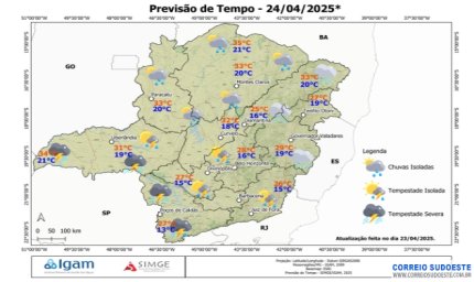 Sul de Minas tem previsão de tempestade com granizo