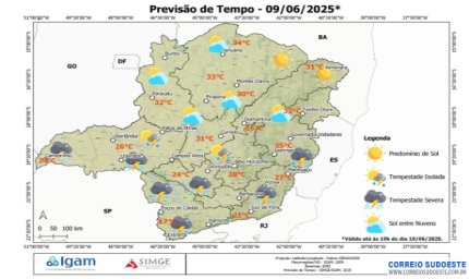 Segunda-feira (9) com tempo encoberto no Sudeste