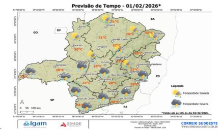 Semana começa com tempo instável em Minas Gerais e previsão de tempestades severas em várias regiões