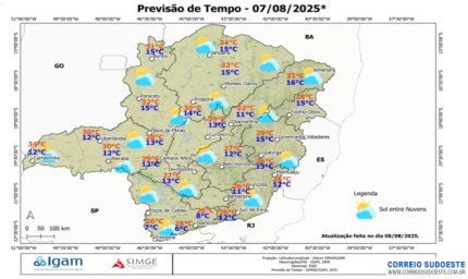 Quinta-feira (7) de tempo seco e ensolarado em todo o Sudeste
