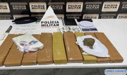 Polícia Militar apreende grande quantidade de drogas em Guaxupé