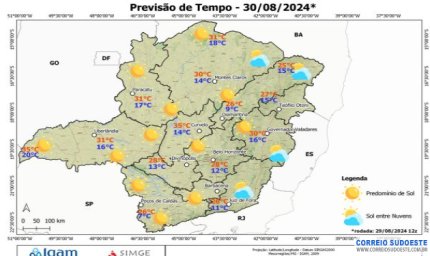Minas e SP com alerta para baixa umidade nessa sexta-feira