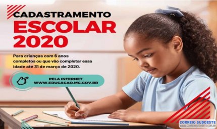 Cadastramento Escolar 2020 para a rede estadual acontece entre 1º e 12 de julho