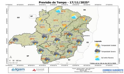 Segunda começa com muita chuva no Sul e Sudoeste de Minas