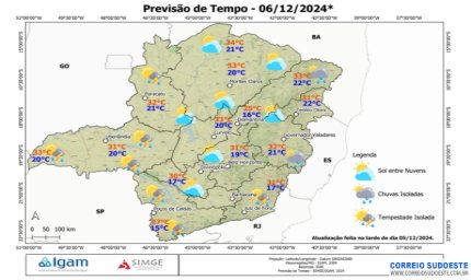 Chuvas no Sudeste se limitam a São Paulo e parte de Minas, nesta sexta-feira (6)