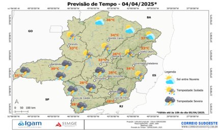 Sudeste terá chuva intensa em todos os estados da região, nesta sexta-feira (4)
