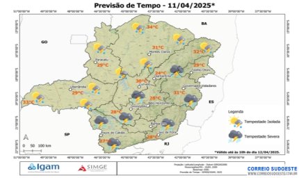 Sudeste terá sexta-feira (11) de chuva isolada em boa parte da região