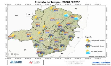 Sudeste terá chuvas intensas, nesta terça-feira (28)