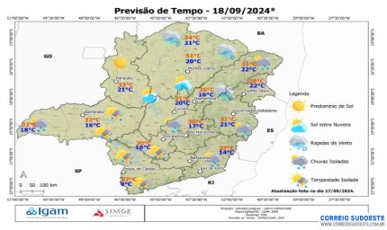 Alerta para baixa umidade em MG e SP