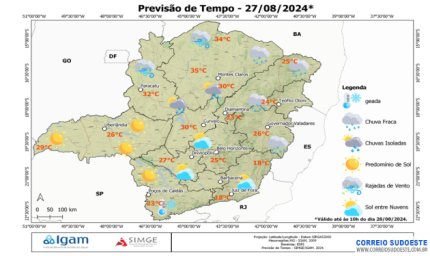 Terça-feira com geadas em Minas e São Paulo