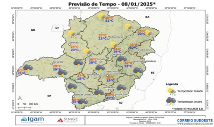 Sudeste com previsão de chuvas intensas nesta quarta