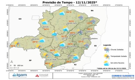 Massa de ar seca mantém estabilidade, mas há chance de chuva em regiões isoladas de Minas