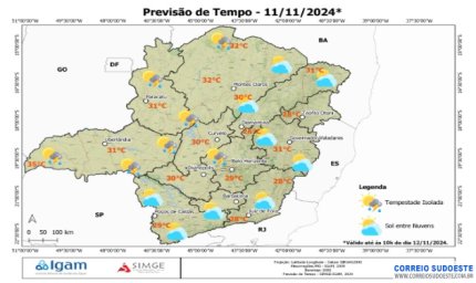 Muitas nuvens e sem chuvas em SP, ES e RJ, nesta segunda-feira (11)