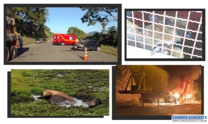 Acidente, resgate e incêndio: fim de semana agitado para o Corpo de Bombeiros de Guaxupé