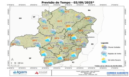 Quarta-feira (3) com possibilidade de chuva no Sudeste