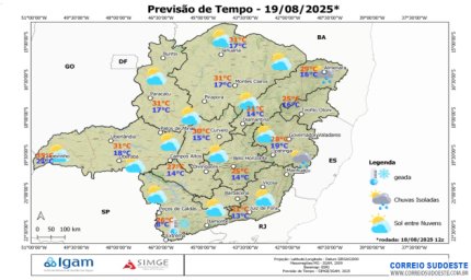 Instabilidades avançam e levam chuva ao interior de São Paulo na terça-feira (19)