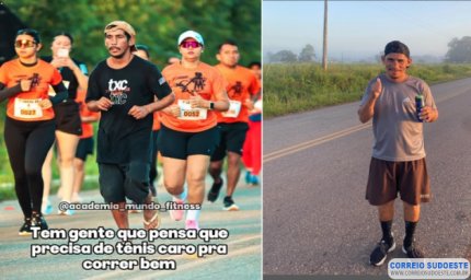 Homem que participou de corrida bêbado e de chinelos vira símbolo de superação