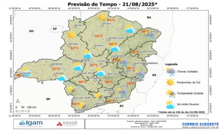 Quinta-feira com previsão de chuva no Sul de Minas