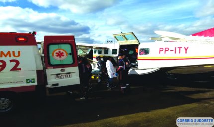 Aeronave do Corpo de Bombeiros transporta paciente para BH