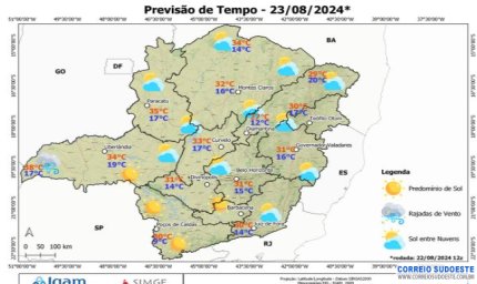 Sexta-feira (23) de céu claro com névoa seca em municípios de Minas Gerais