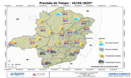 Sudeste será chuvoso, nesta quinta-feira (10)