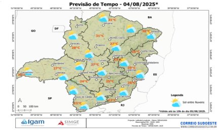 Segunda-feira com tempo claro no Sudeste