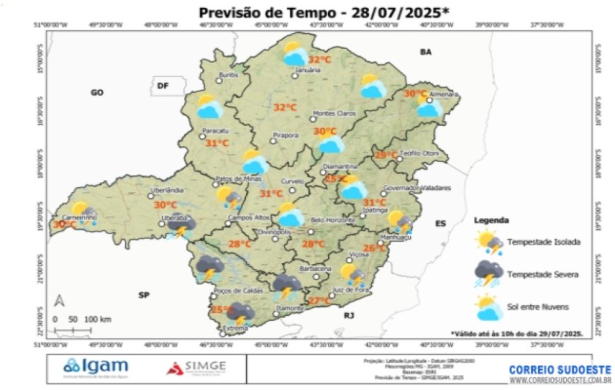 Semana começa com tempo instável na região Sudeste