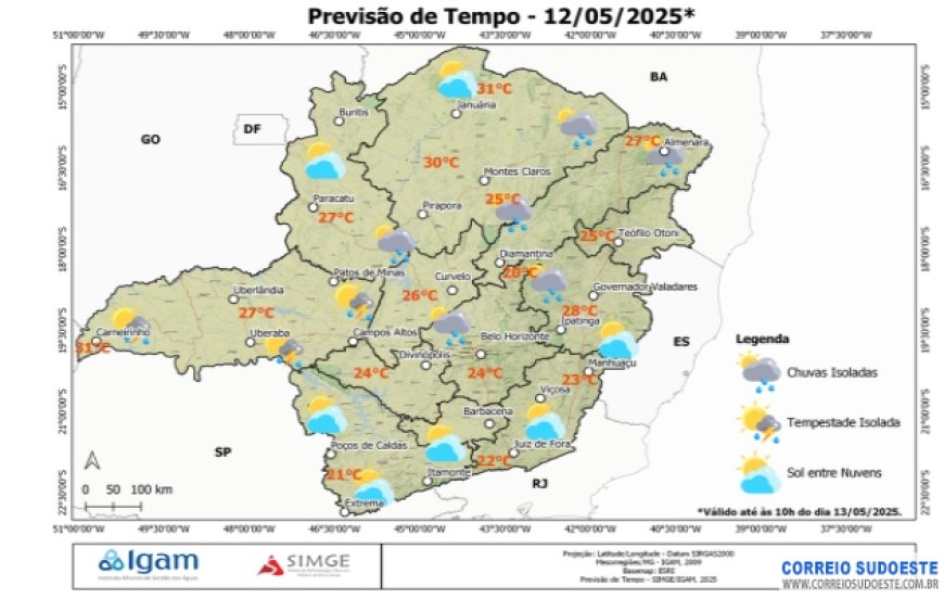 Sudeste terá nevoeiro e chuvas, nesta segunda-feira (12)