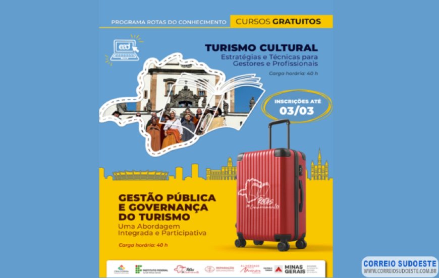 Programa Rotas do Conhecimento oferta dois novos cursos de capacitação na área de Turismo