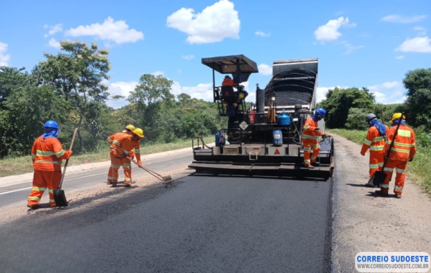 MGC-491 em Monte Belo recebe obras de recuperação de pavimento