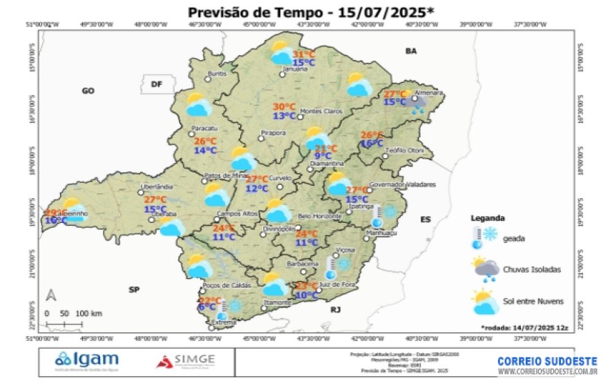 Sol e tempo seco predominam no Sudeste nesta terça-feira