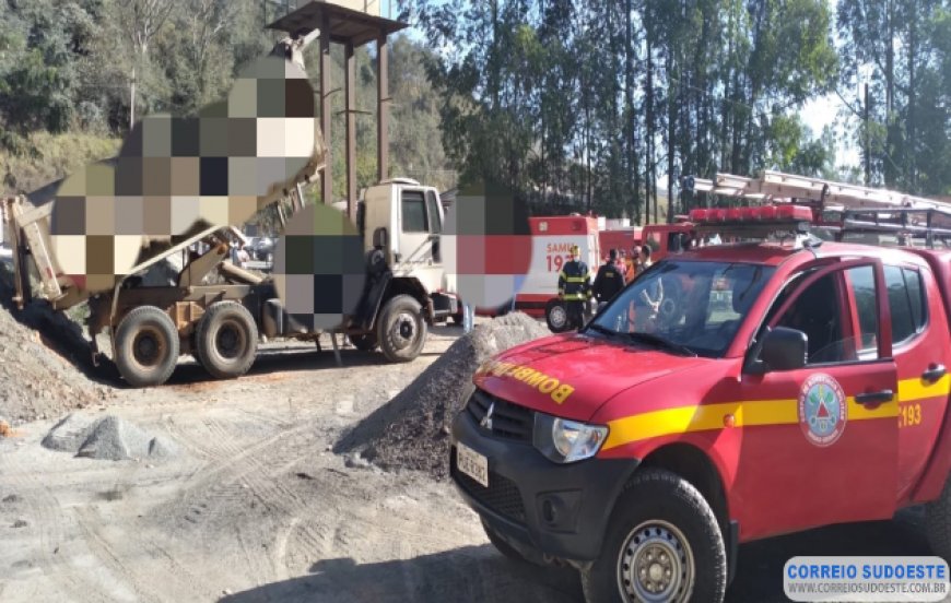 Trabalhador tem mão esmagada em acidente ocorrido em empresa de concreto