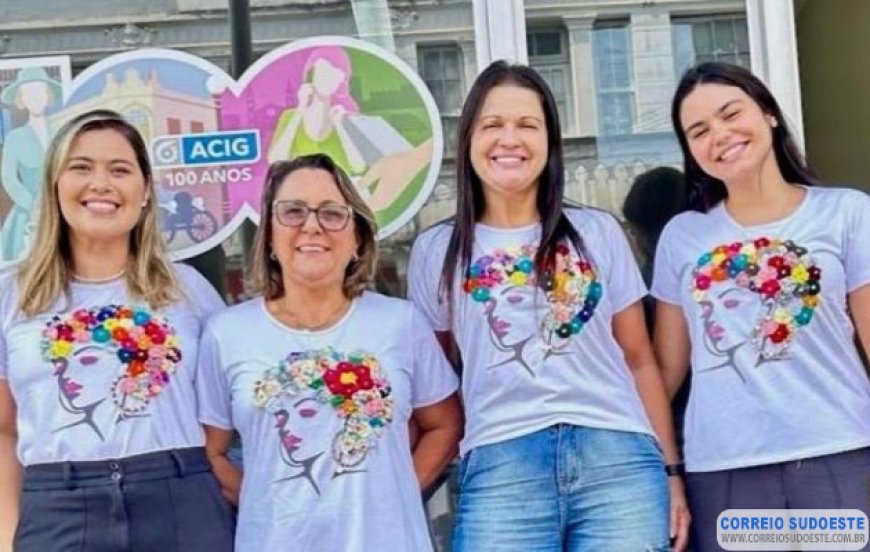 Projeto social do Conselho da Mulher Empreendedora/ACIG promove geração de renda para mulheres em vulnerabilidade com camisetas de fuxico