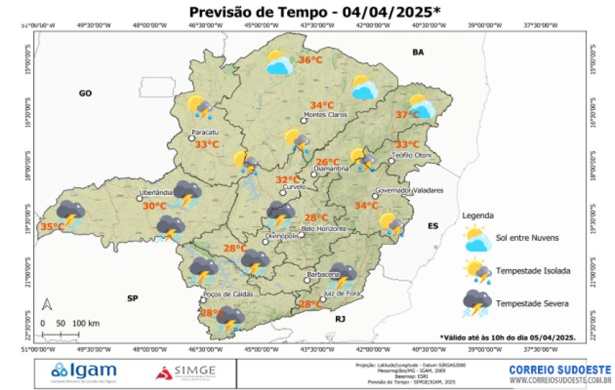 Sudeste terá chuva intensa em todos os estados da região, nesta sexta-feira (4)