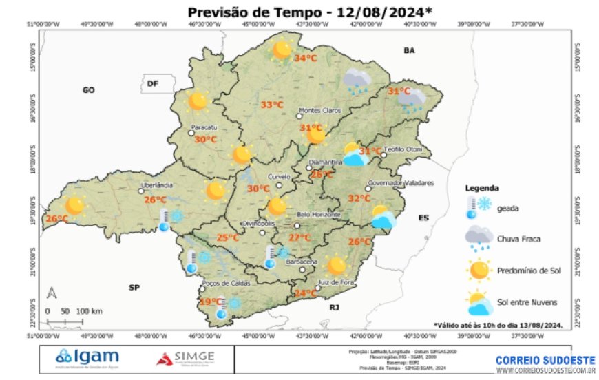 Segunda-feira com alerta para geada e declínio de temperaturas