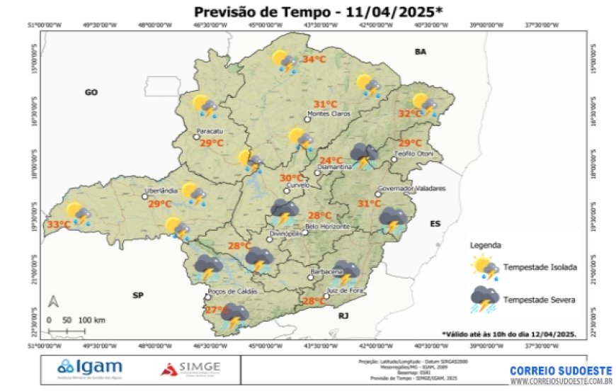 Sudeste terá sexta-feira (11) de chuva isolada em boa parte da região