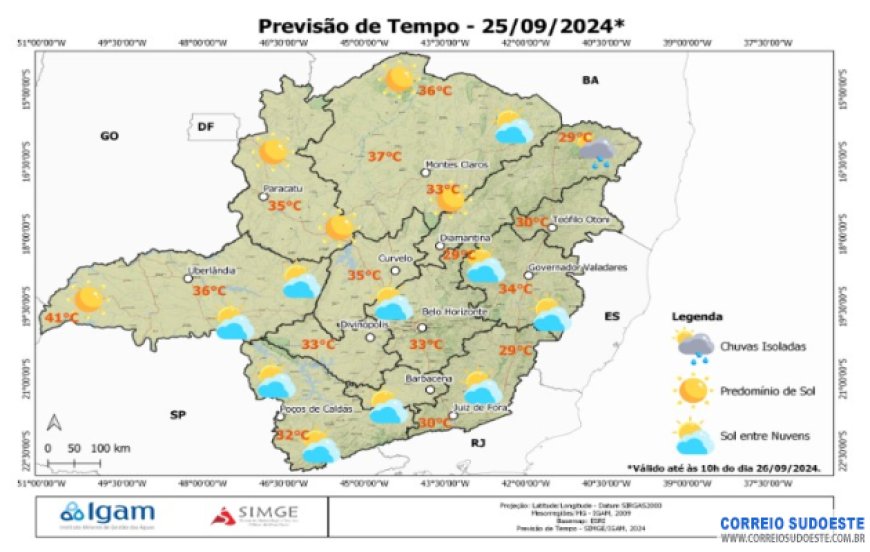 Tempo seco marca a quarta-feira no Sudeste