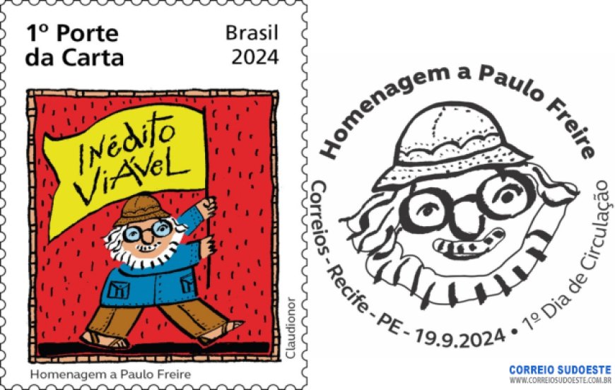 Paulo Freire é homenageado em selo e carimbo pelos Correios