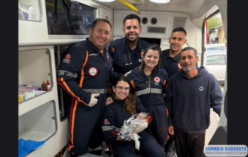 Bebê nasce em base do SAMU após parto de emergência em Itajubá