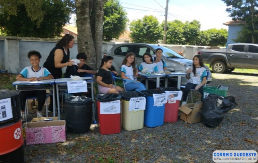 Campanha de recolhimento de lixo eletrônico mobiliza escola estadual e comunidade em Muzambinho